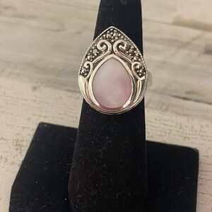 Beautiful Silver Marcasite Statement Ring.